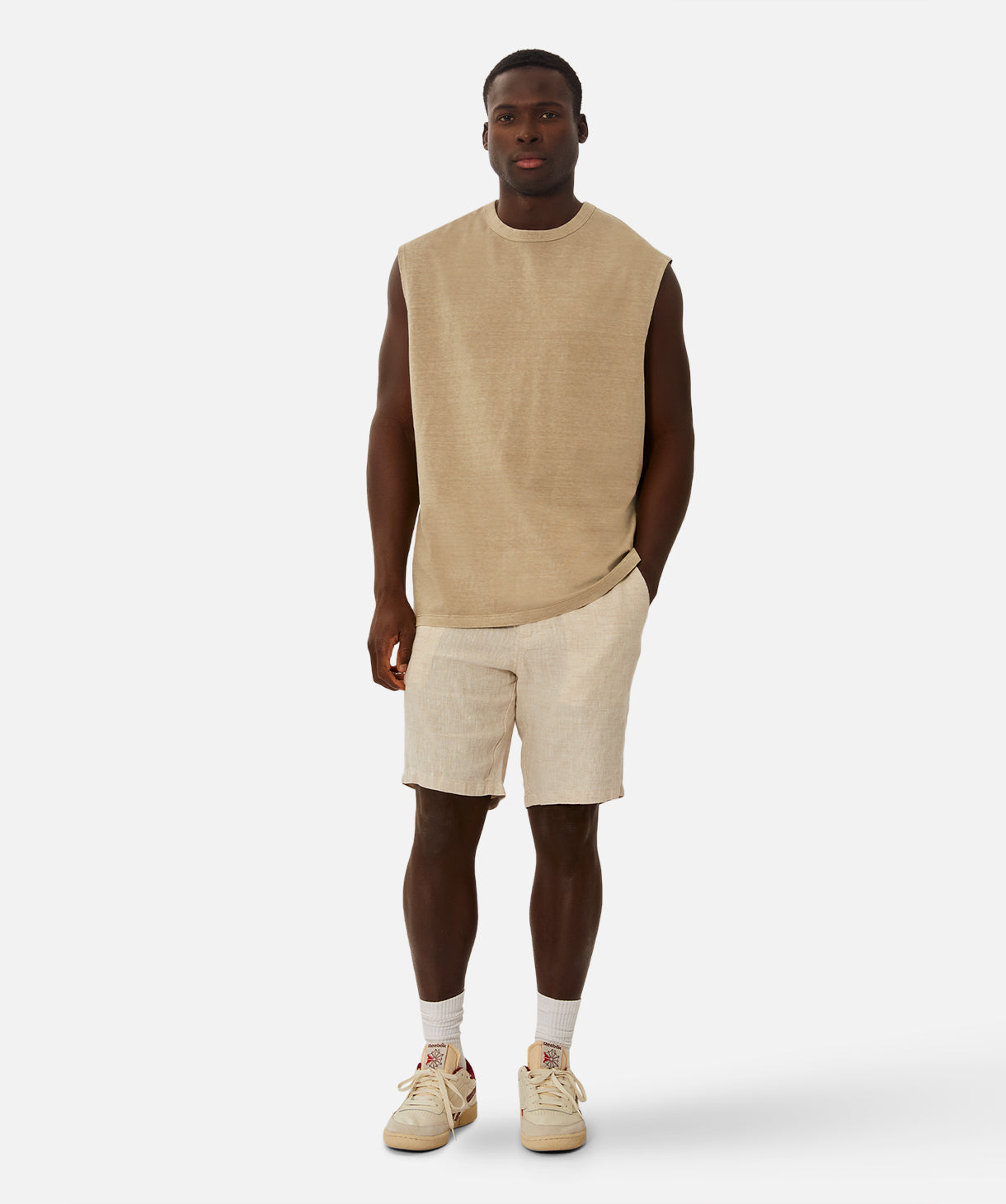 The Del Sur Sleeveless Tee - OD Wheat – Industrie Clothing Pty Ltd