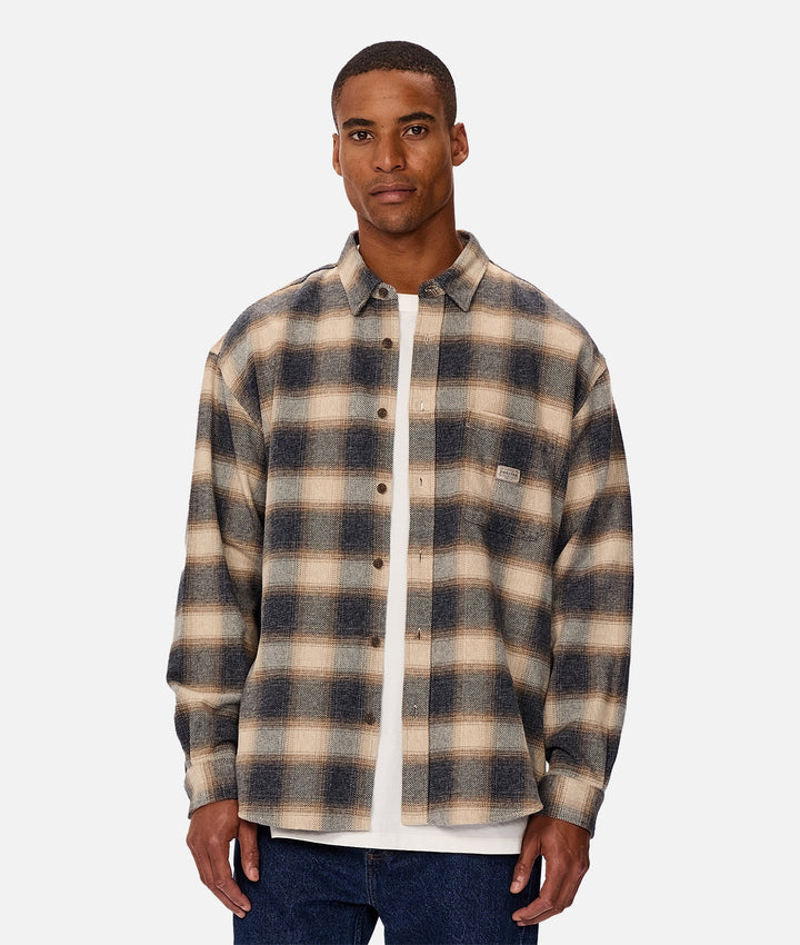 The Everglade Long Sleeve Shirt - Charcoal Beige
