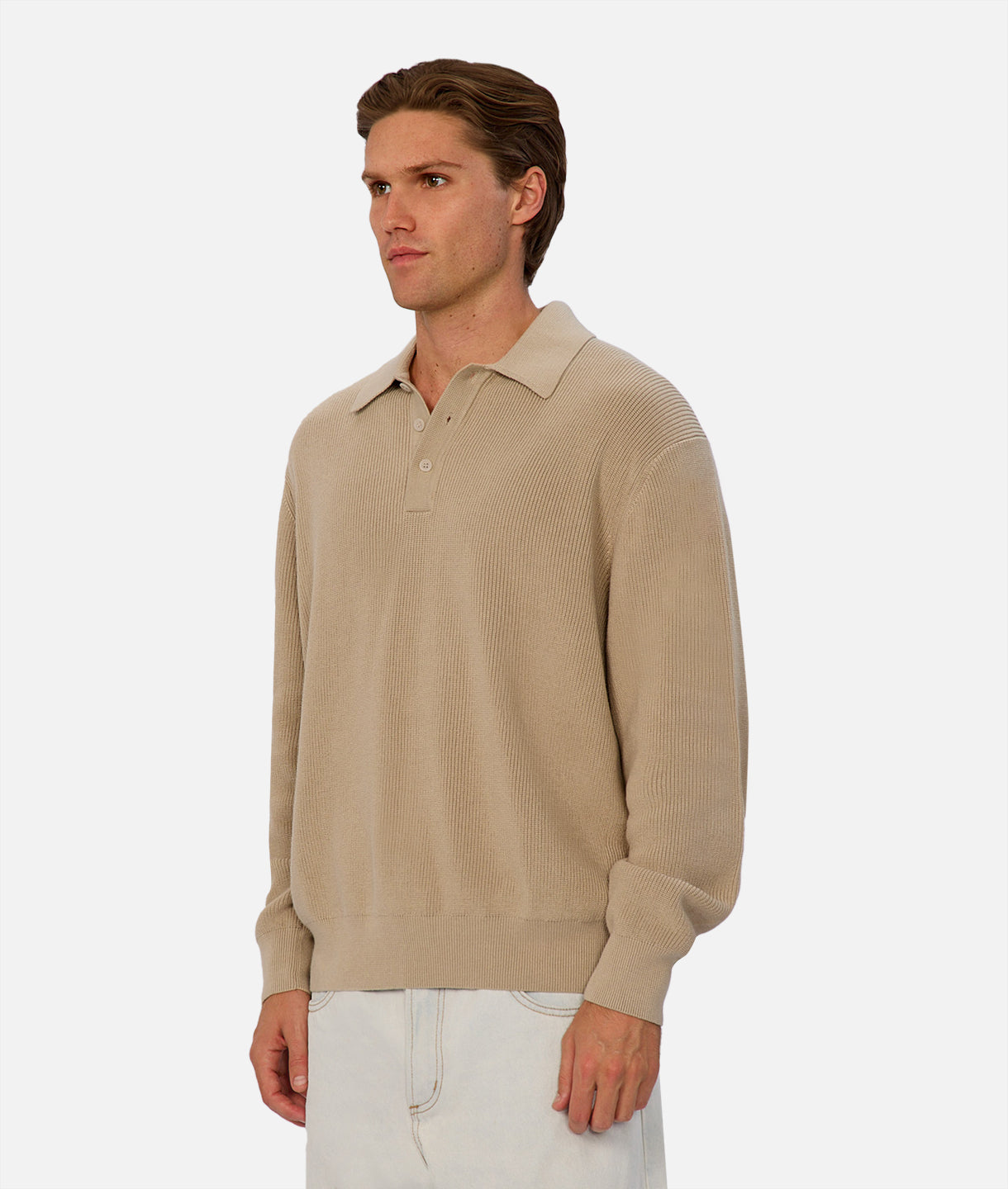 The Hamilton Knitted Polo - Sand Dune