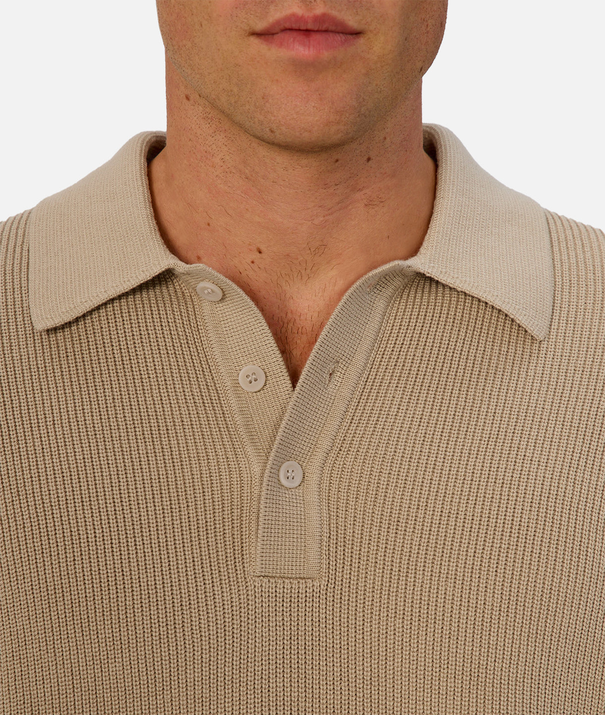 The Hamilton Knitted Polo - Sand Dune