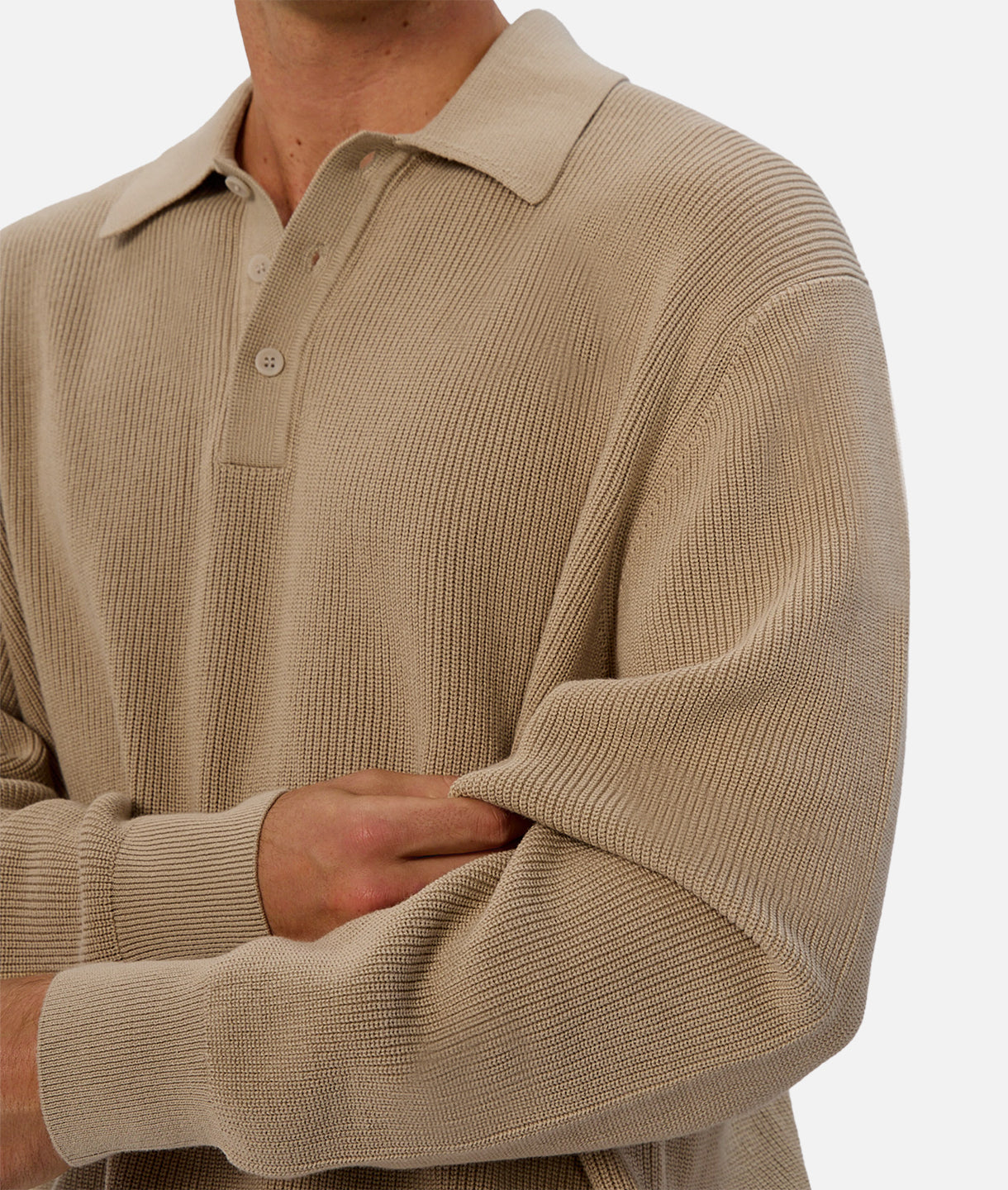The Hamilton Knitted Polo - Sand Dune