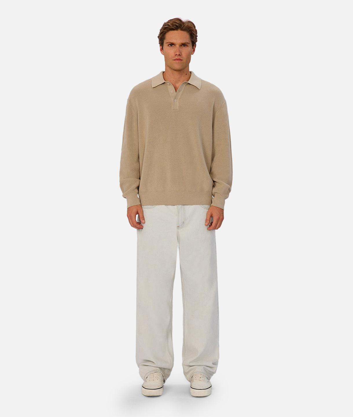 The Hamilton Knitted Polo - Sand Dune
