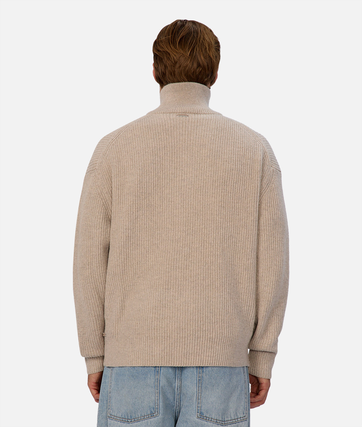 The Montreal Zip Neck Knit - Pebble
