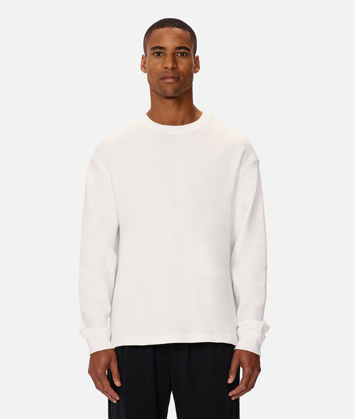 The Pico Ribbed L/s Tee - Chalk