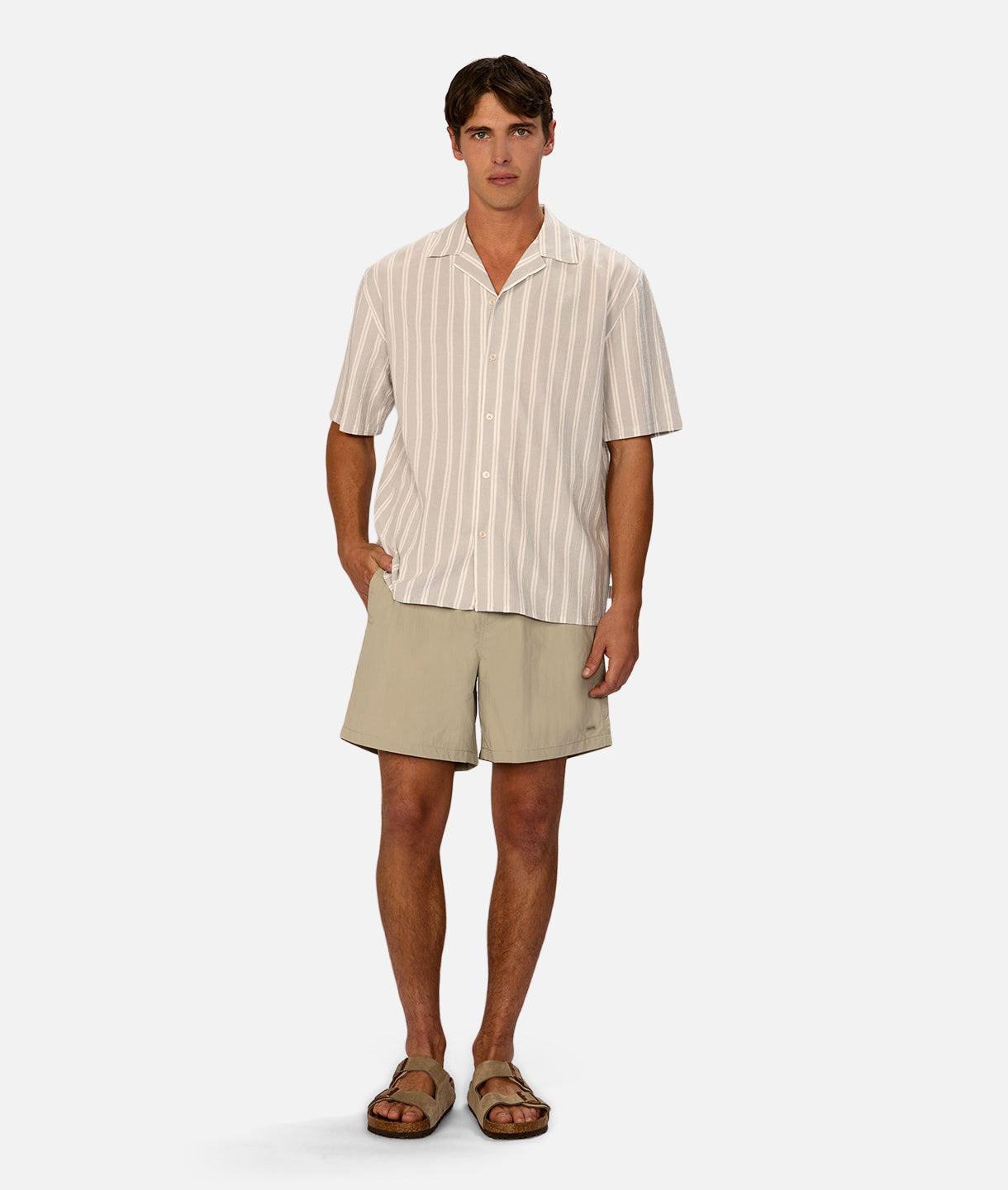 The New Striped Magna S/s Shirt - Sage White