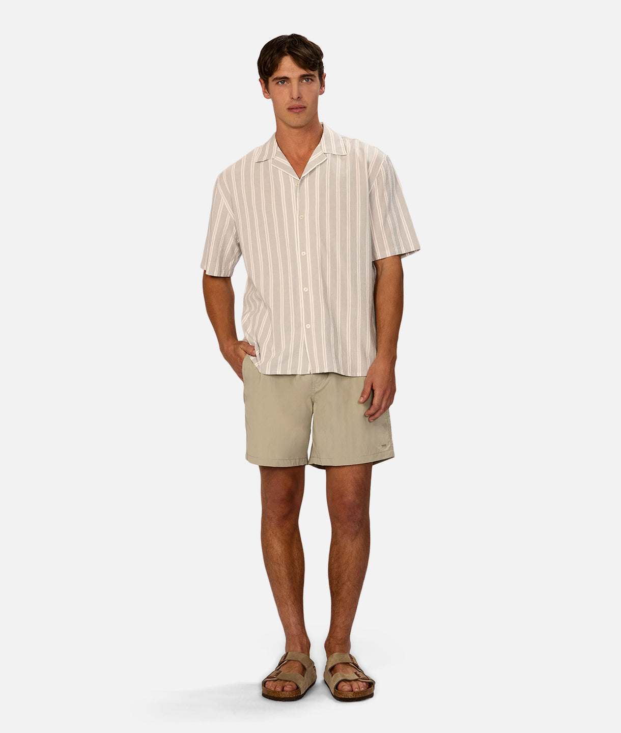 The New Striped Magna S/s Shirt - Sage White