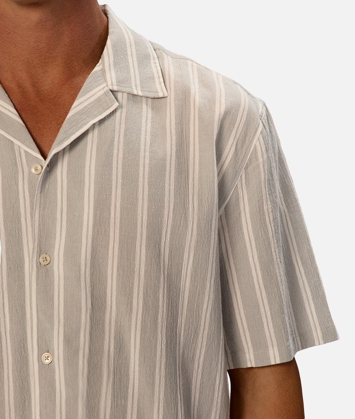 The New Striped Magna S/s Shirt - Sage White