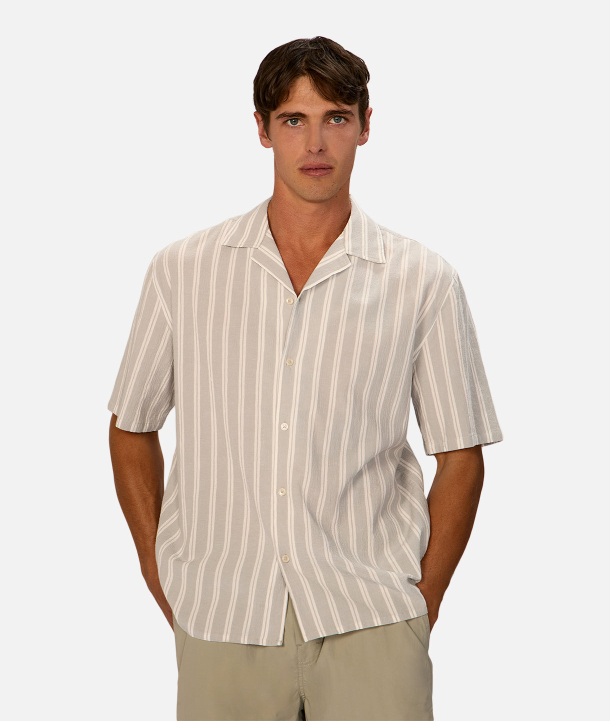 The New Striped Magna S/s Shirt - Sage White