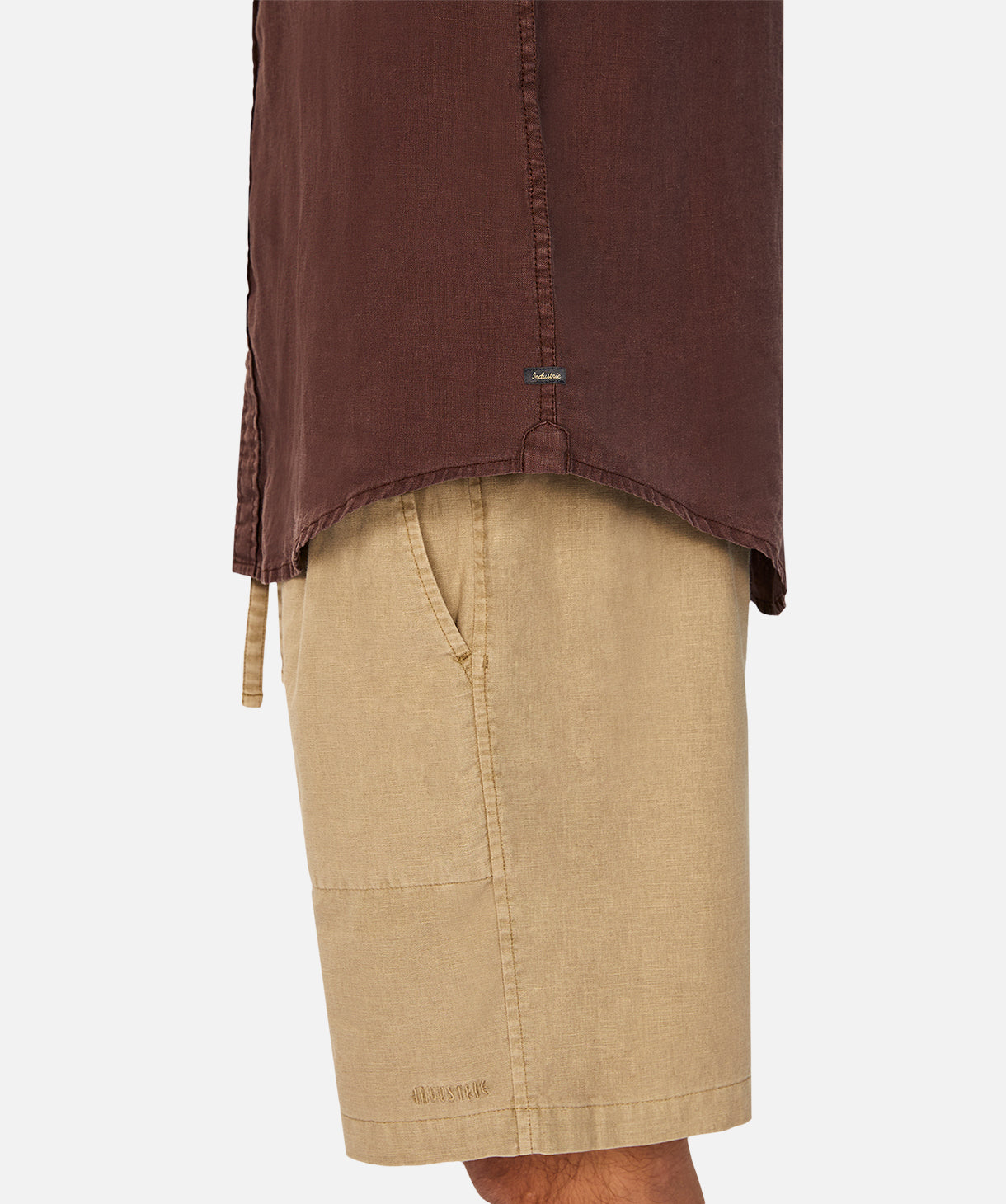 The Tennyson Linen L/s Shirt - Bordeaux