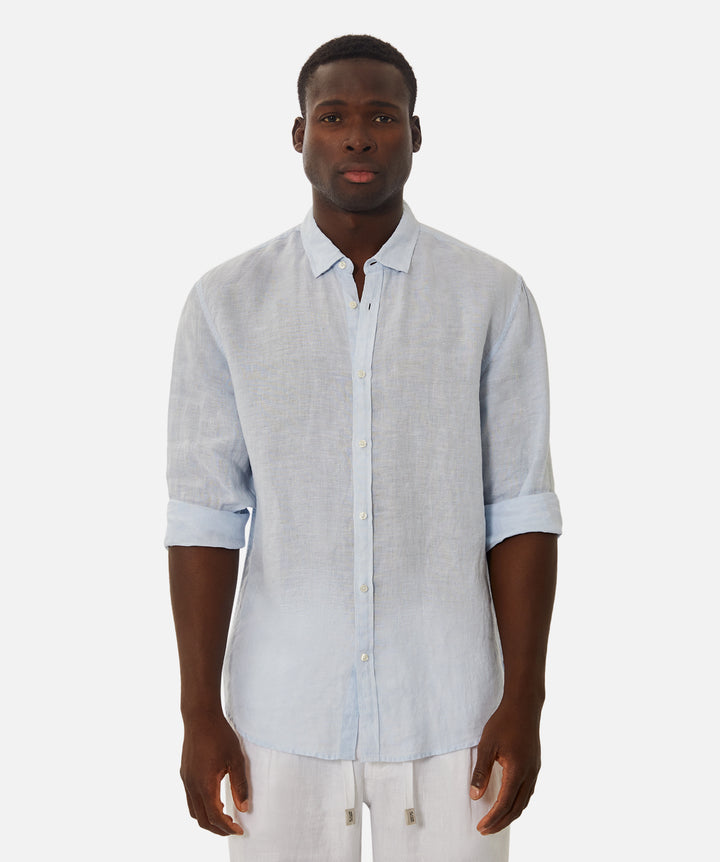 The Tennyson Linen Long Sleeve Shirt - Sky