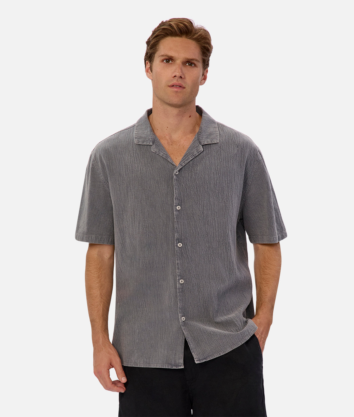The Washed Magna Short Sleeve Shirt Gunmetal – Industrie AU