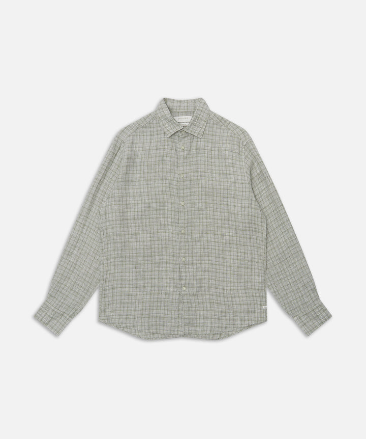 The Santa Rosa Linen Long Sleeve Shirt - Khaki Combo
