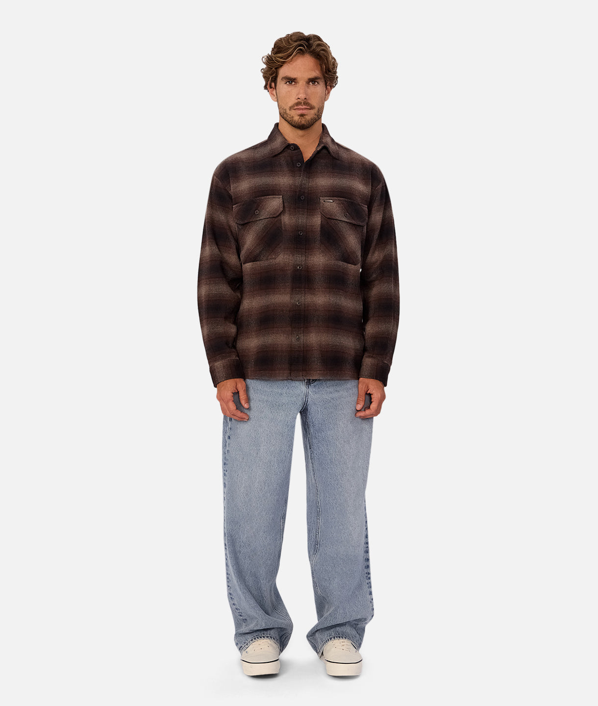 The Bellevue L/S Shirt - Brown Black