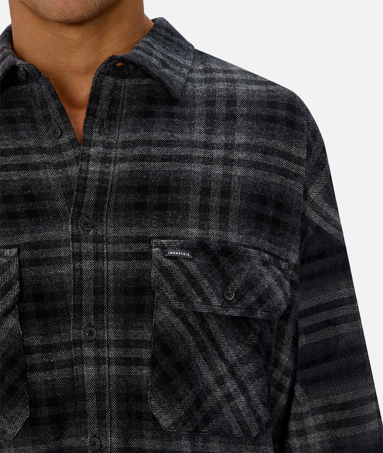 The Canton Long Sleeve Shirt - Charcoal/Grey
