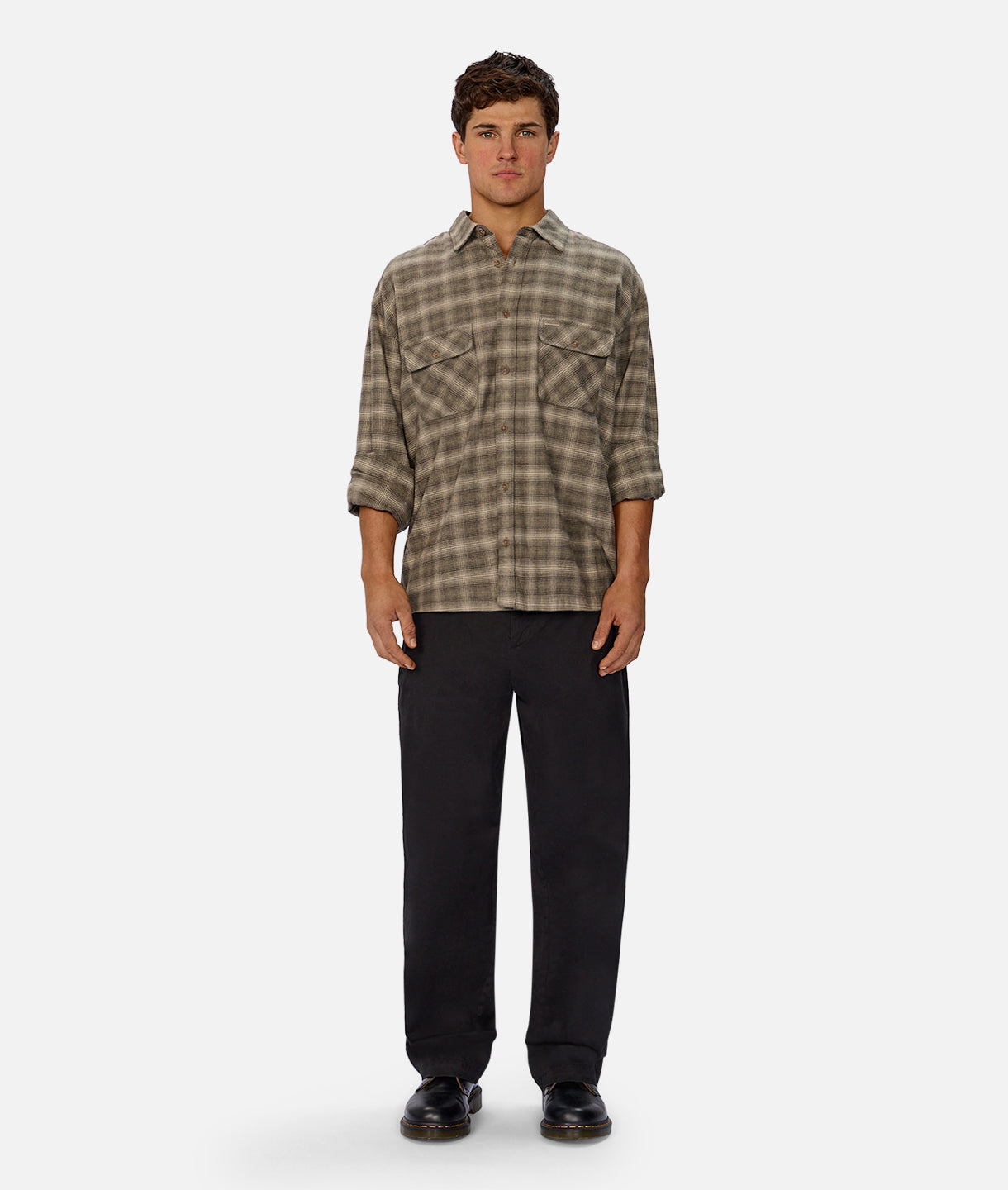 The Cleveland L/S Shirt - Olive Combo