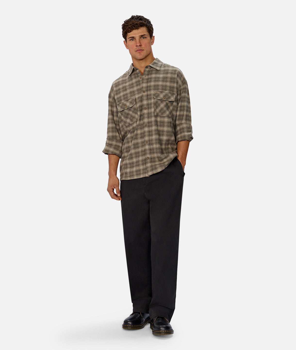 The Cleveland L/S Shirt - Olive Combo