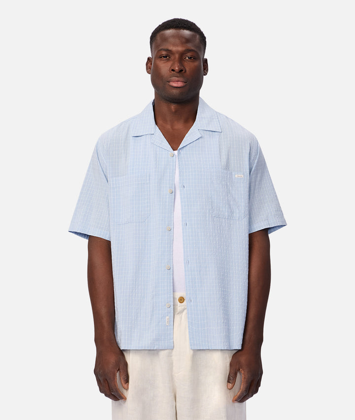 The San Carlos Short Sleeve Shirt - Sky / White