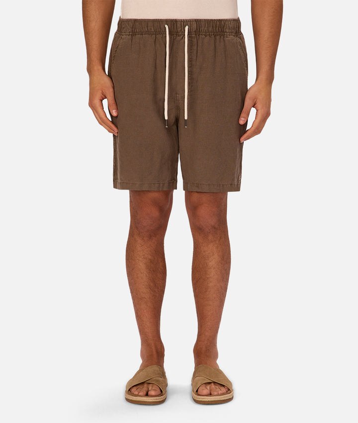 The Marina Linen Short - Bark 25