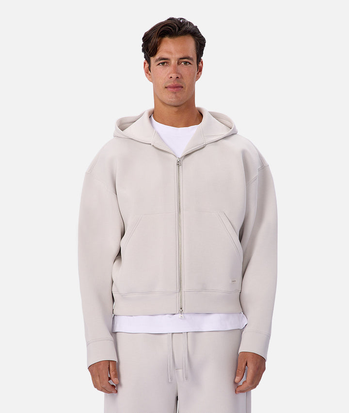 The Brixton Cropped Hoodie - Ghost