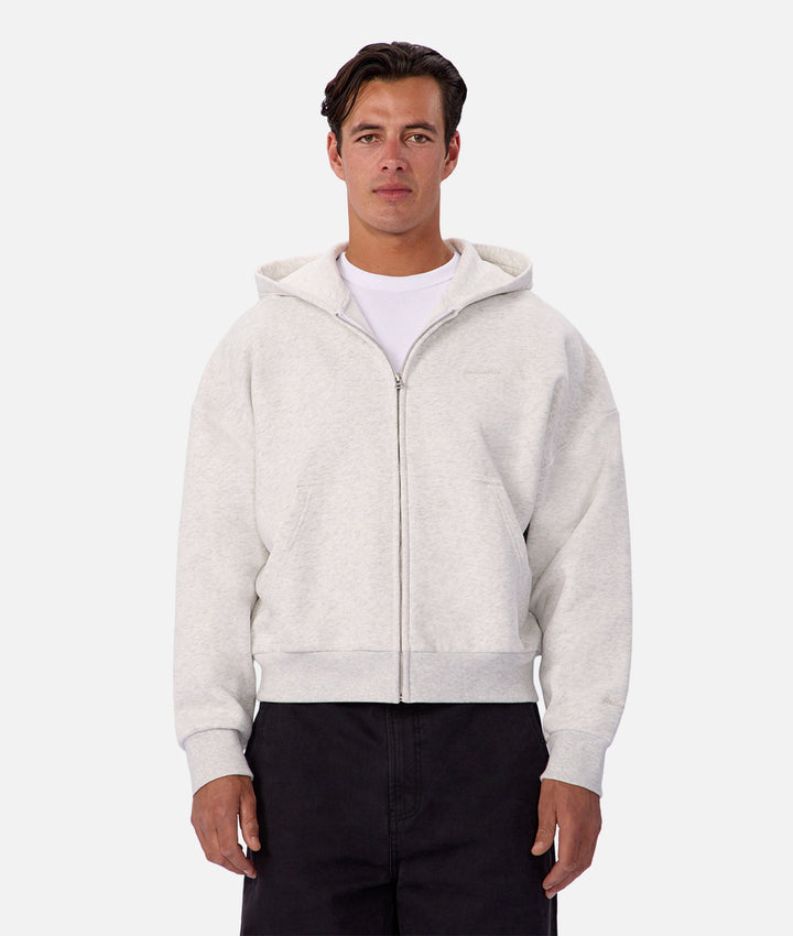 The Staten Zip Through Hoodie - Icey Grey