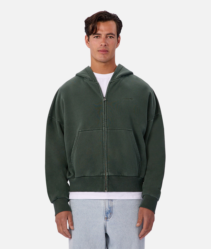 The Staten Zip Through Hoodie - Lawn