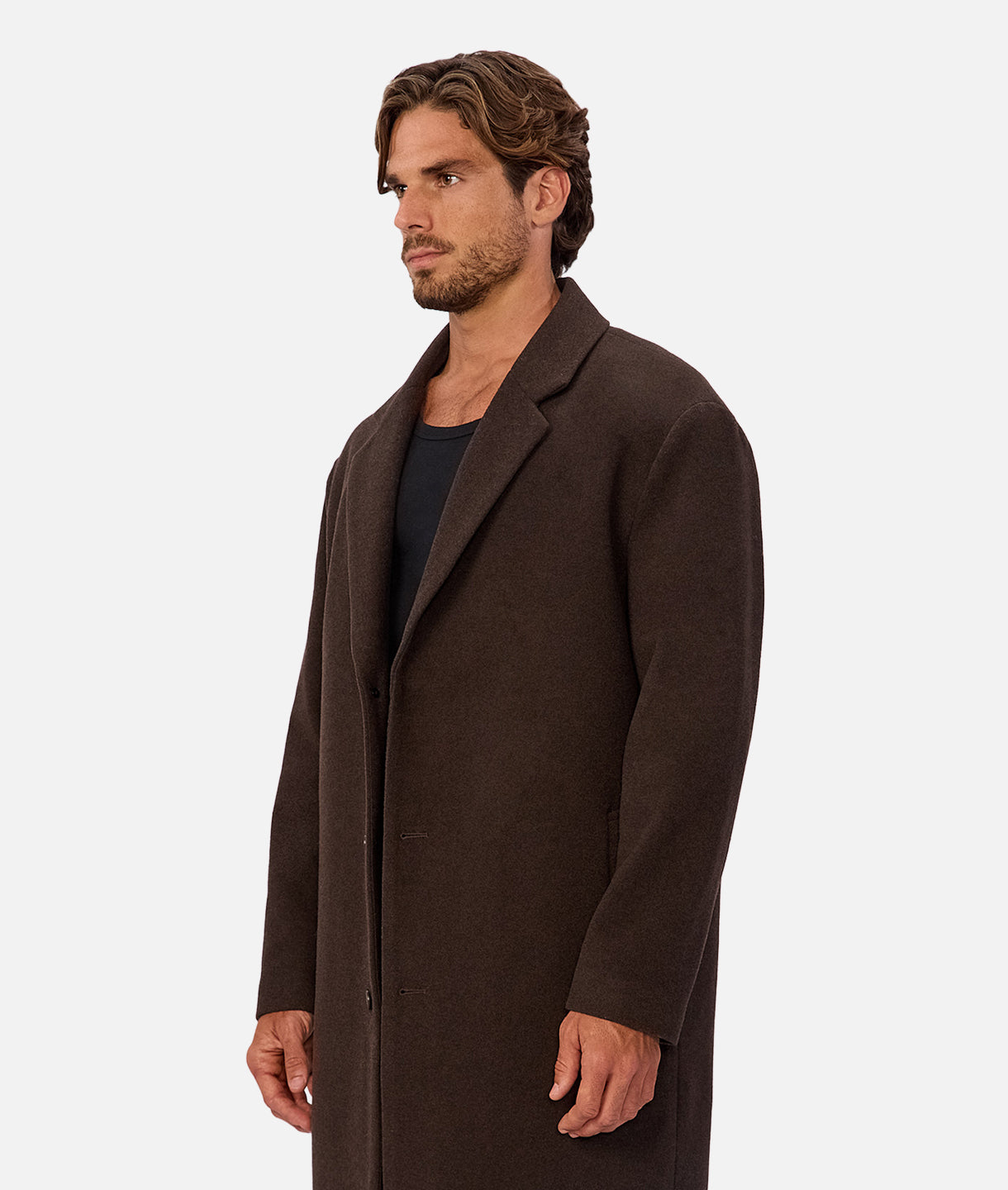 The Wool Blend Jacques Coat - Chocolate