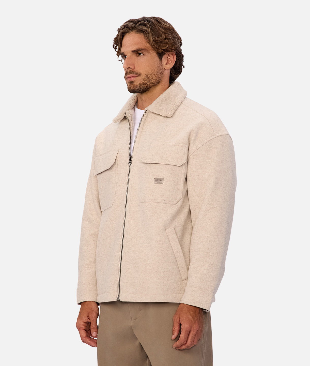 The Coleman Zip Sherpa Jacket - Oatmeal