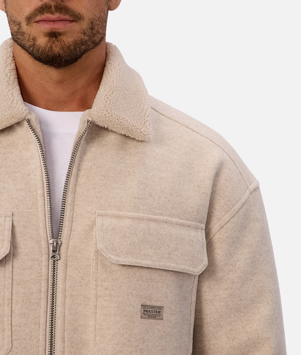 The Coleman Zip Sherpa Jacket - Oatmeal