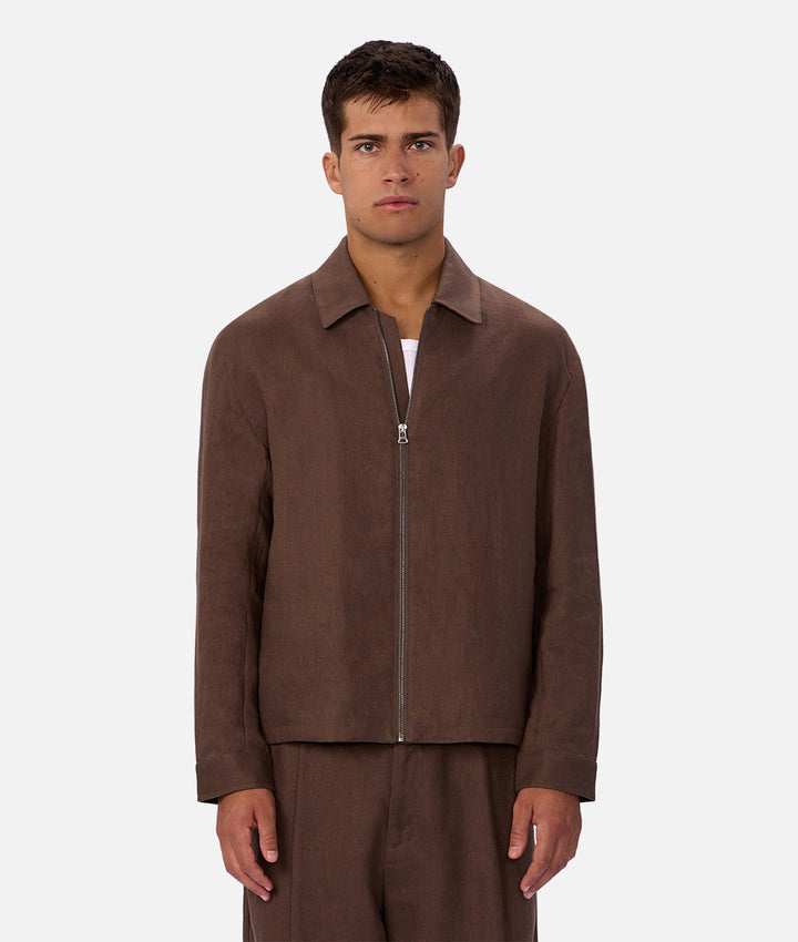 The Linen Lusso Bomber - Chestnut 25