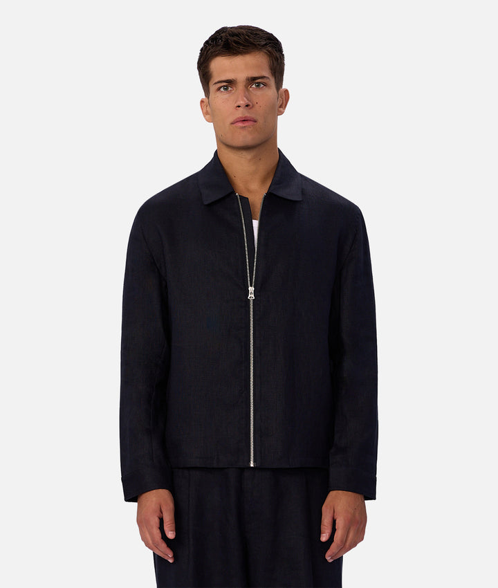 The Linen Lusso Bomber - Ink