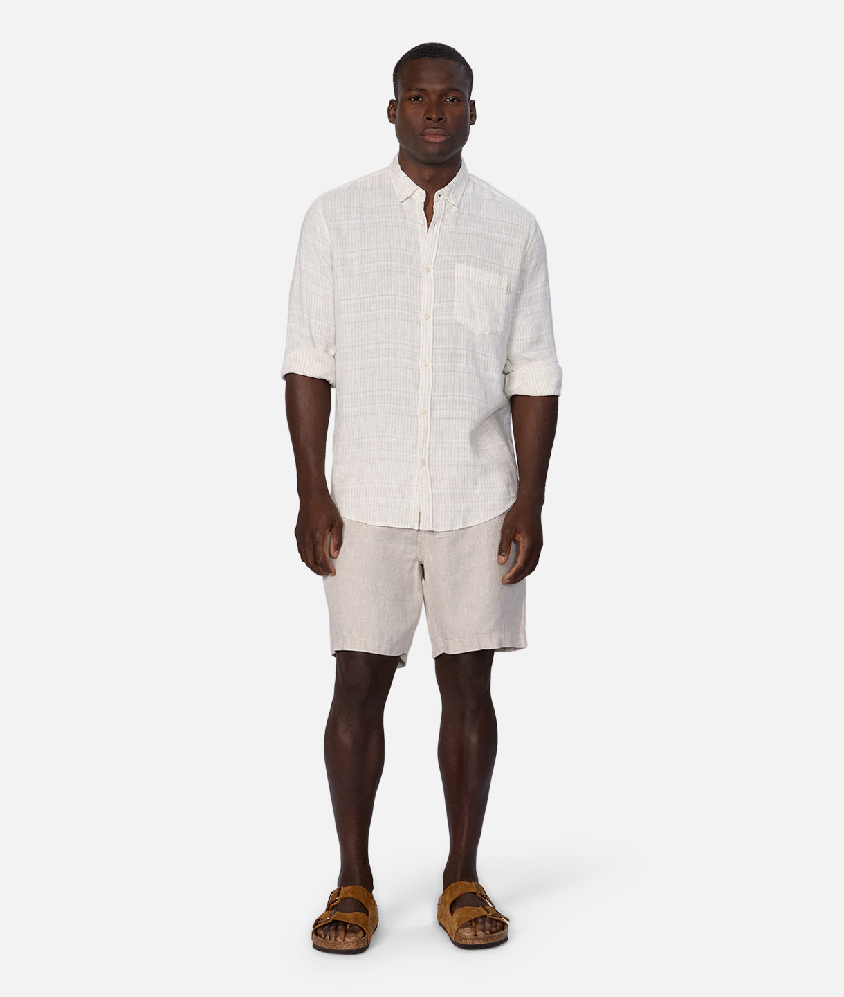 The Honduras Long Sleeve Linen Shirt - Cream Wheat – Industrie AU
