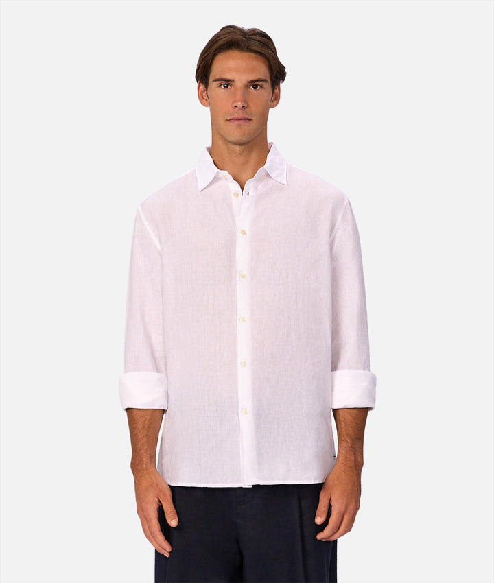 The St Martins Long Sleeve Linen Shirt - Winter White