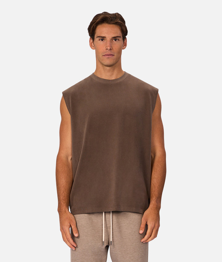 The Kosta Sleeveless Tee - Mocha 25