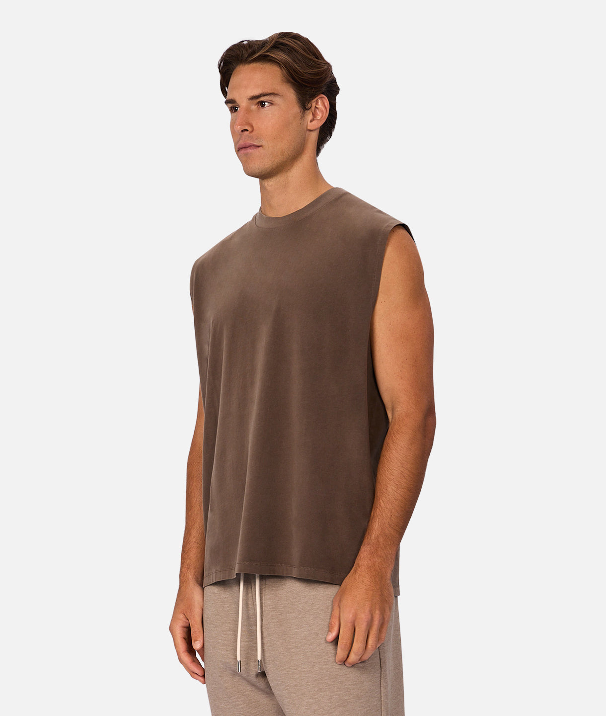 The Kosta Sleeveless Tee - Mocha 25 – Industrie AU