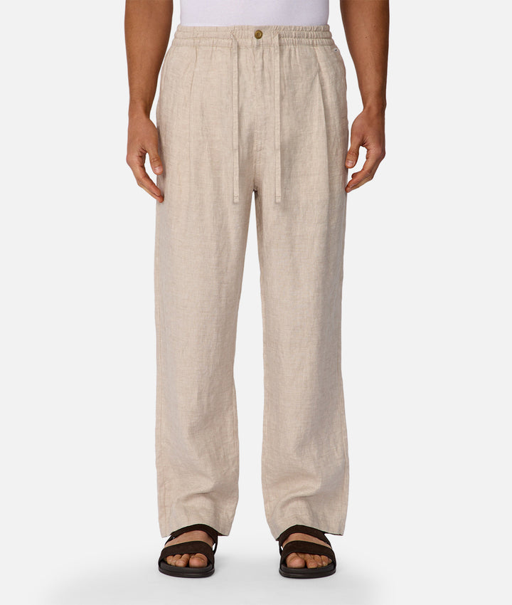 The Relaxed Capri Linen Pant - YD Wheat