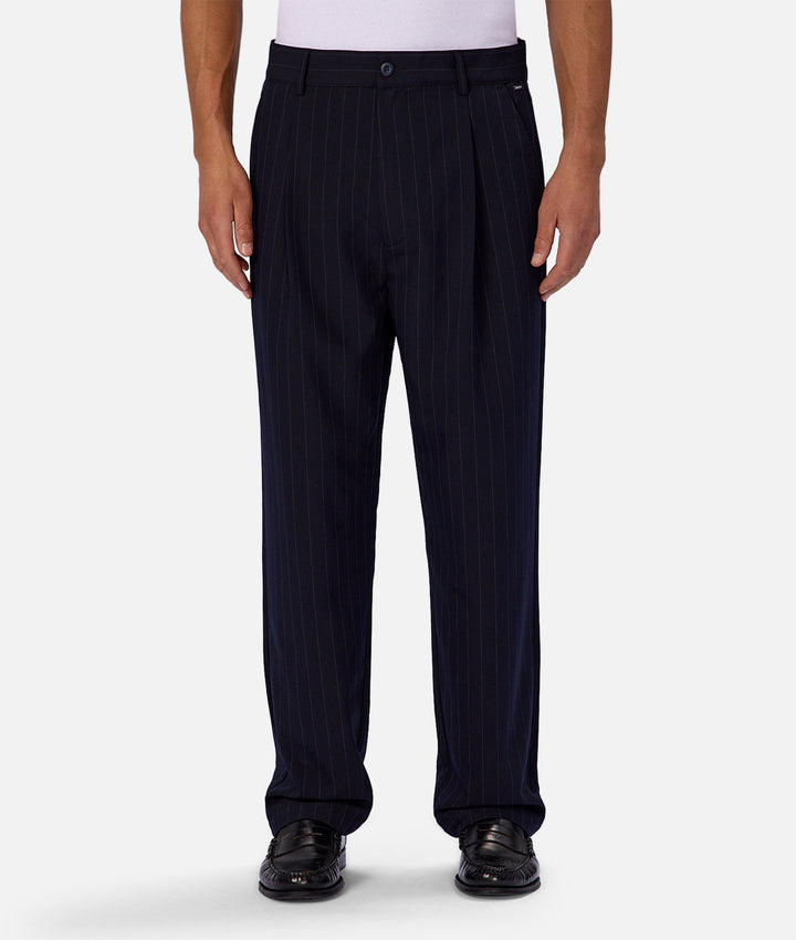 The Bateman Pinstripe Pant - Dark Navy / Grey