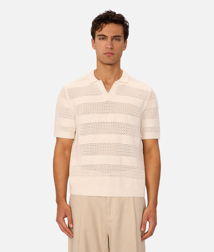 The Menorca Solid Polo -  Creme