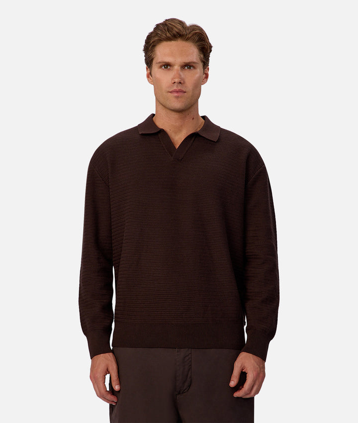 The Rondella Long Sleeve Polo - Hershey