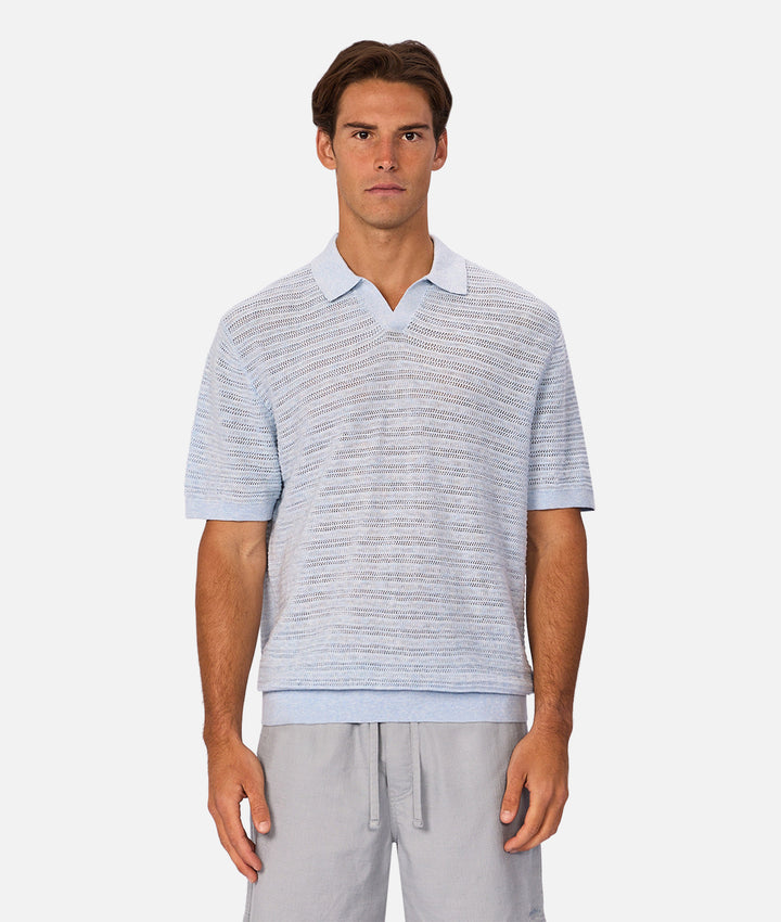 The Bologna Polo - Light Blue Marle