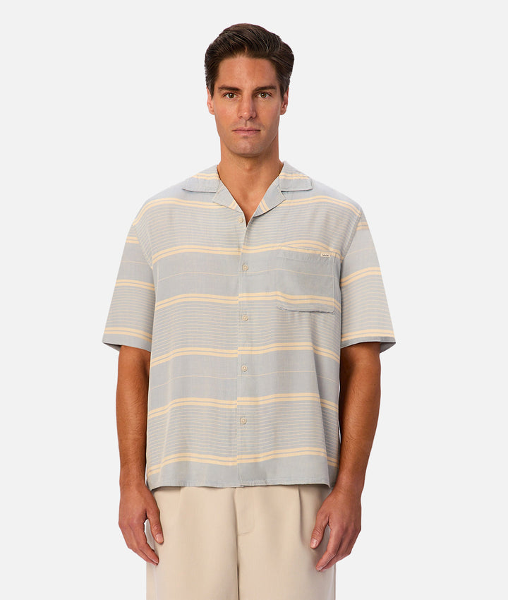 The Montana Short Sleeve Shirt - Light Blue / Cream
