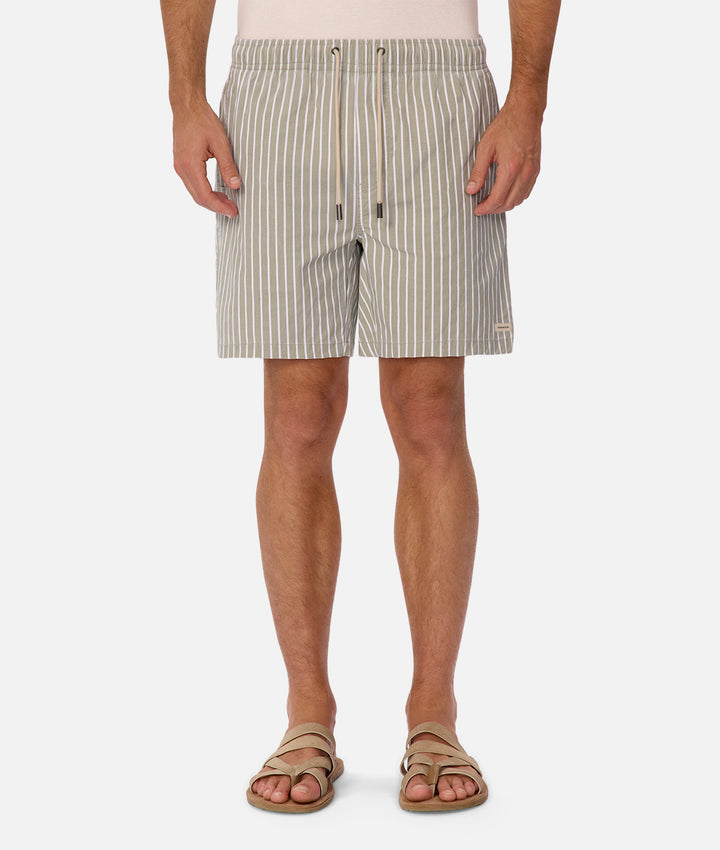 The Antoni Swim Short - Olive Off White