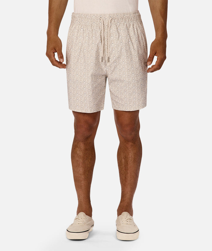 The Montego Swim Short - Taupe / Blue / Blanc