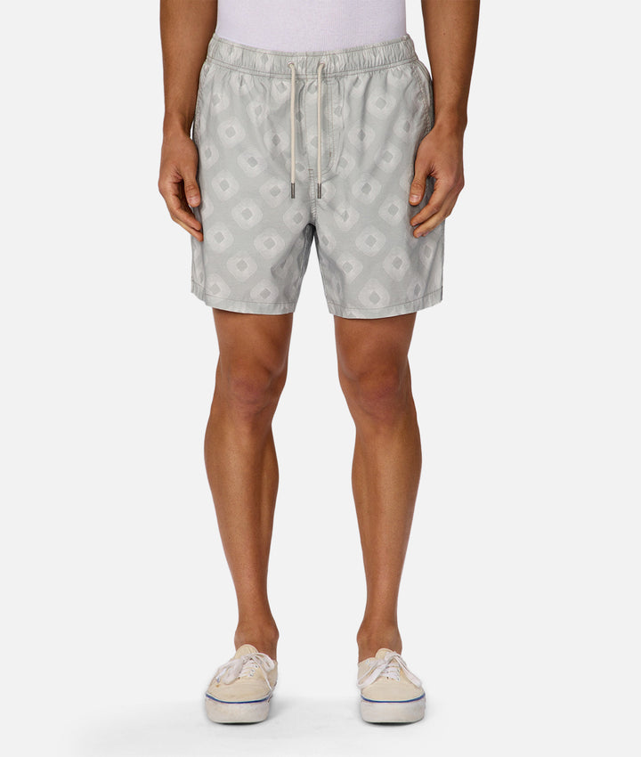 The Corallo Swim Short - Cement / White