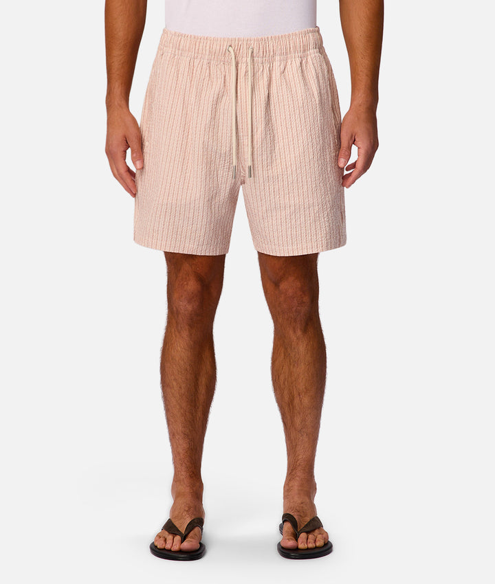 The Escala Swim Short - Light Red Cream 