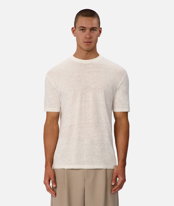 The Linen Lusso Tee - Winter White
