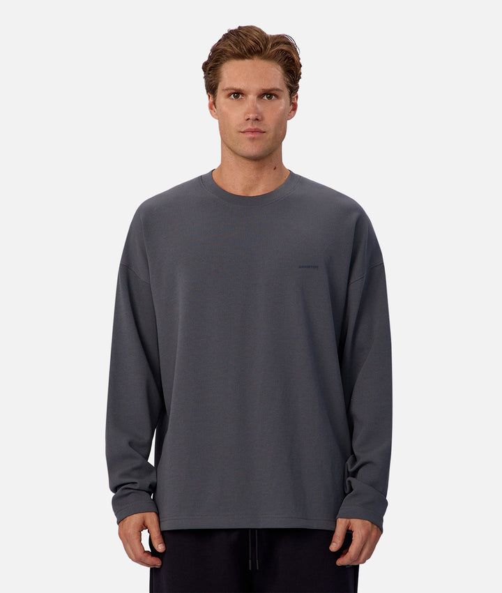 The Ribbed Tech Long Sleeve Tee - Iron