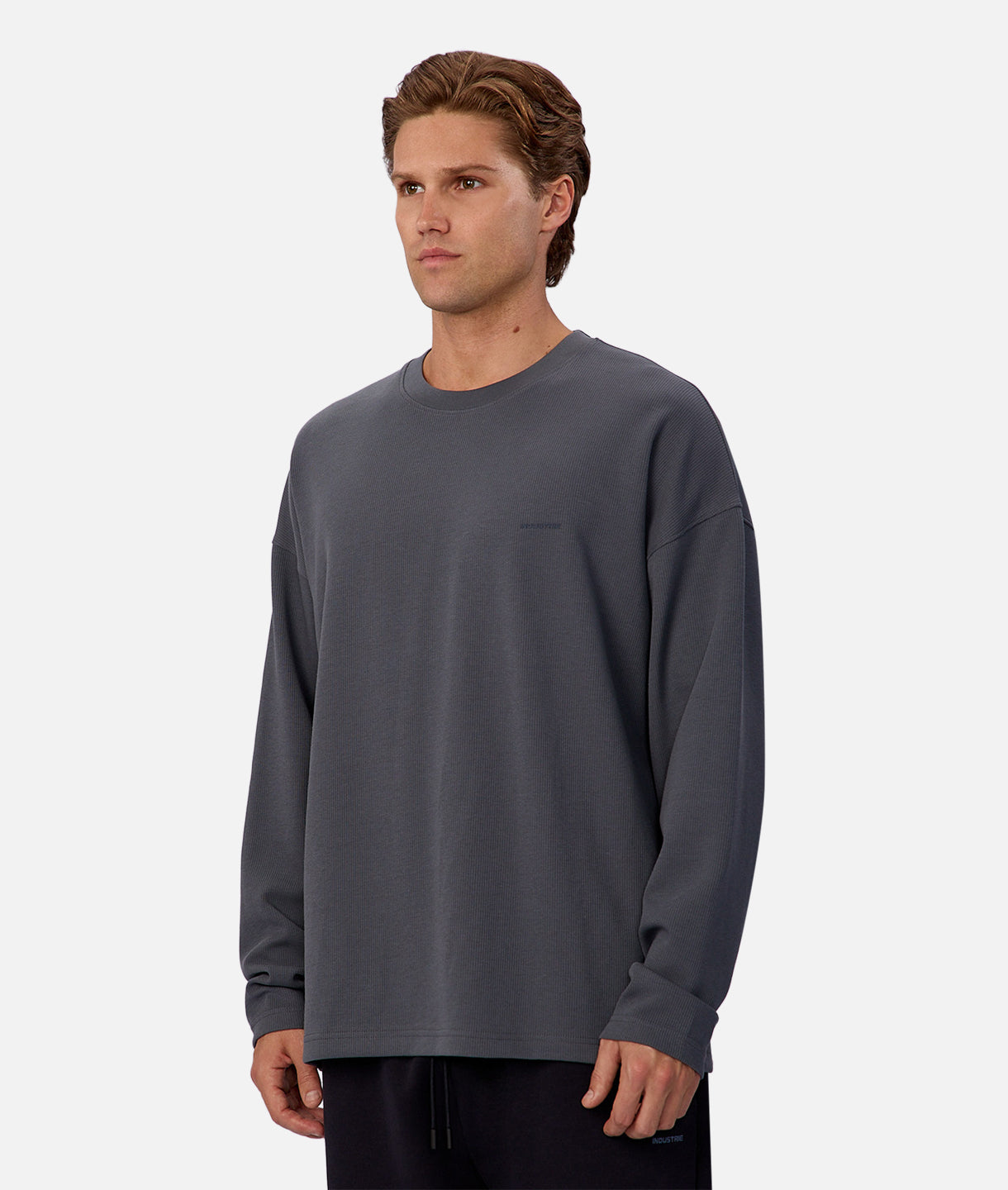 The Ribbed Tech Long Sleeve Tee - Iron – Industrie AU