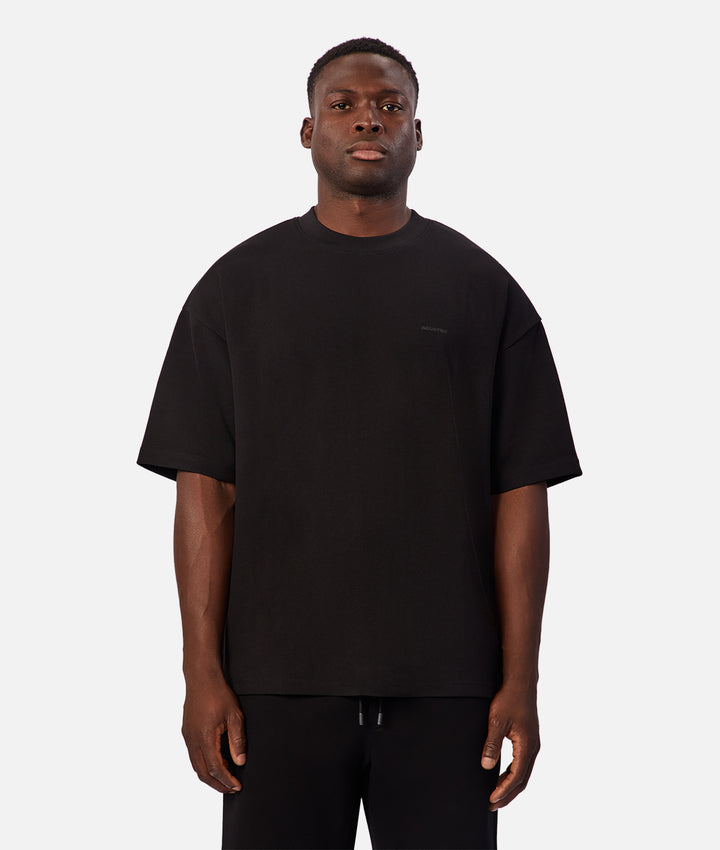 The Ribbed Tech Short Sleeve Tee - Black