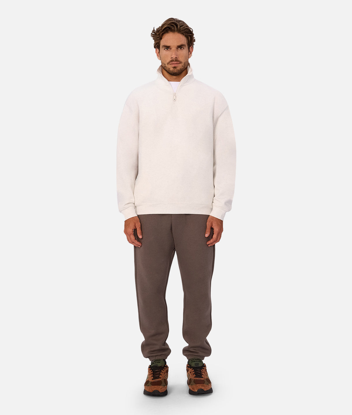 The Tech Staunton Track Top - Ivory Marle