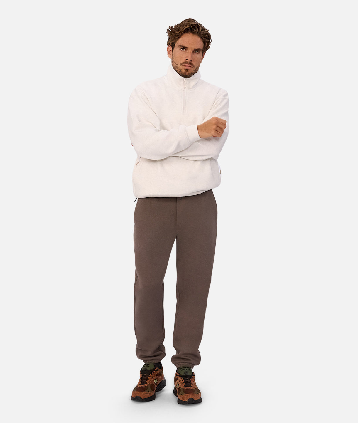 The Tech Staunton Track Top - Ivory Marle